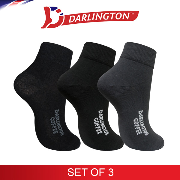 darlington men casual cotton coffee anklet socks 960672 set of 3