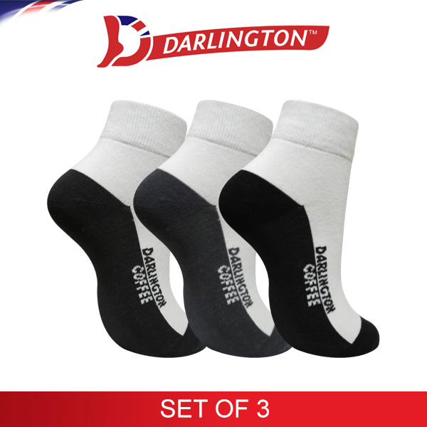 darlington men casual cotton coffee anklet socks 960673 set of 3