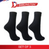darlington men casual cotton meduim socks md5 black set of 3