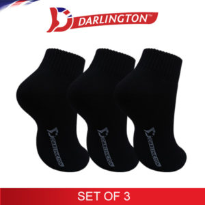 darlington men sports thick cotton anklet socks 971169 black set of 3