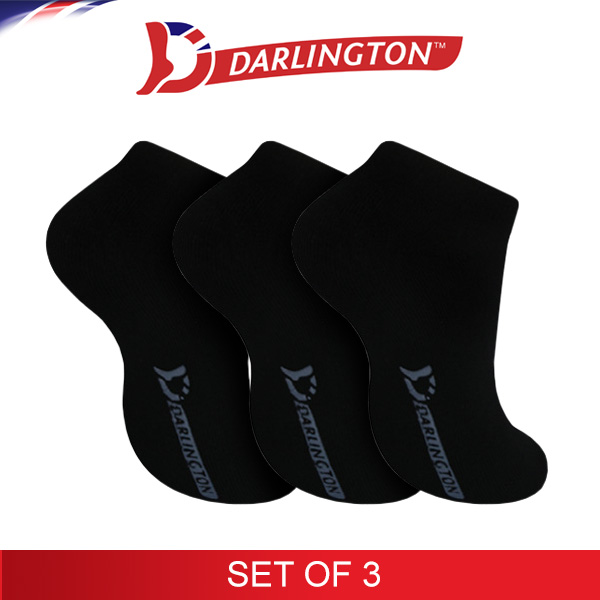 darlington men sports thick cotton foot socks 971067 black set of 3