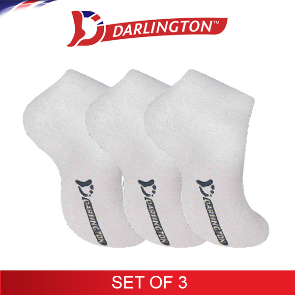 darlington men sports thick cotton foot socks 971067 white set of 3