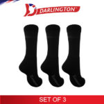 darlington men sports thick cotton long socks 970566 black set of 3