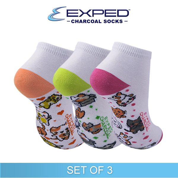 exped kids casual cotton charcoal anklet socks 3a0378 set of 3