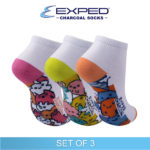 exped kids casual cotton charcoal anklet socks 3a0379 set of 3