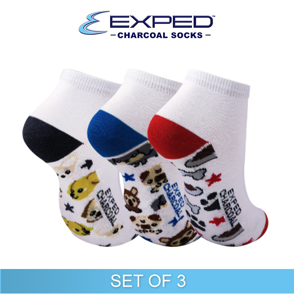 exped kids casual cotton charcoal anklet socks 3a0531 set of 3