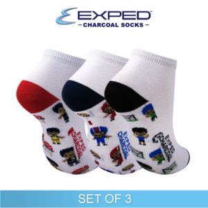 exped kids casual cotton charcoal anklet socks 3a0532 set of 3