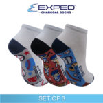 exped kids casual cotton charcoal anklet socks 3a0631 set of 3