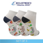 exped kids casual cotton charcoal anklet socks 3a0633 set of 3