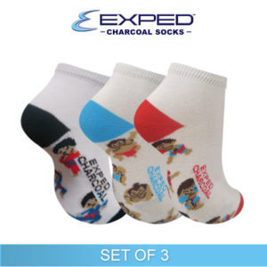 exped kids casual cotton charcoal anklet socks 3a0634 set of 3