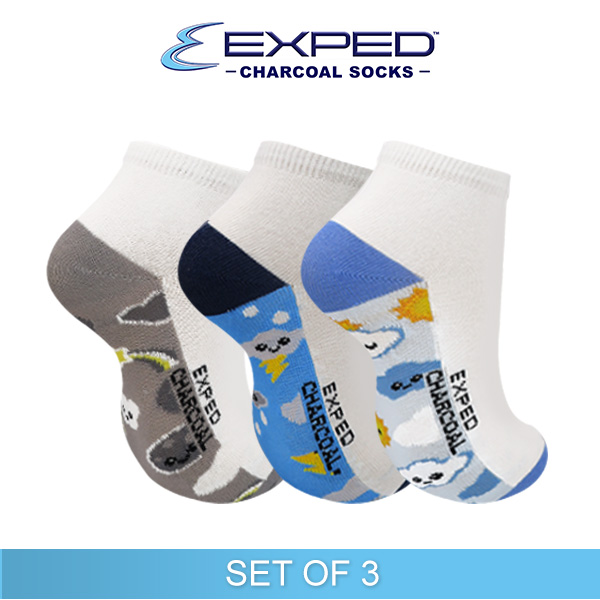 exped kids casual cotton charcoal anklet socks 3a0637 set of 3