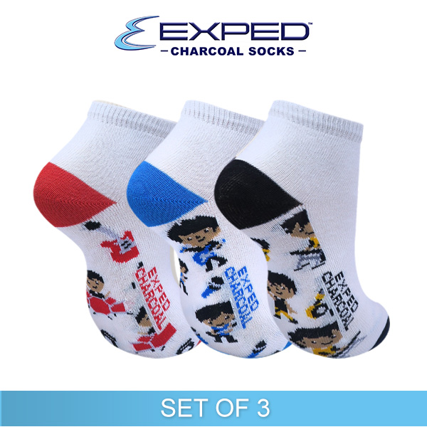 exped kids casual cotton charcoal anklet socks 3a0638 set of 3