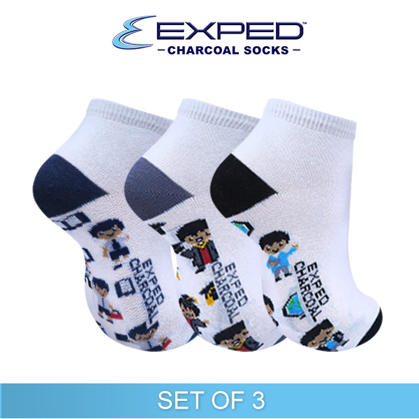 exped kids casual cotton charcoal anklet socks 3a0639 set of 3