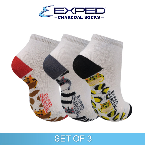 exped kids casual cotton charcoal anklet socks 3a0832 set of 3