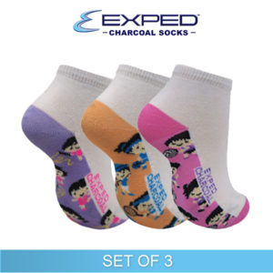 exped kids casual cotton charcoal anklet socks 3a0876 set of 3