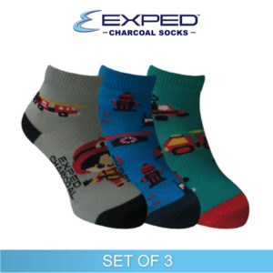 exped kids casual cotton charcoal anklet socks 3a0932 set of 3