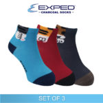 exped kids casual cotton charcoal anklet socks 3b0133 set of 3