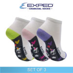 exped kids casual cotton charcoal anklet socks 3b0177 set of 3