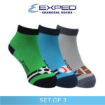exped kids casual cotton charcoal anklet socks 3b0231 set of 3