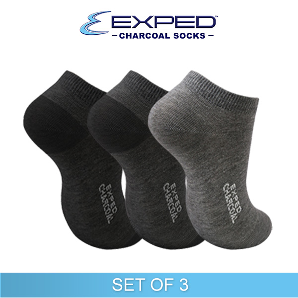 exped ladies casual cotton charcoal foot socks 4a0251 set of 3