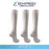 exped ladies casual cotton charcoal knee high socks t4121p white set of 3