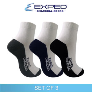 exped men casual cotton charcoal anklet socks 531274 set of 3