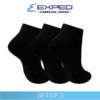 exped men casual cotton charcoal anklet socks 570767 black set of 3