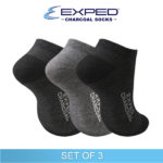 exped men casual cotton charcoal foot socks 5a0266 set of 3
