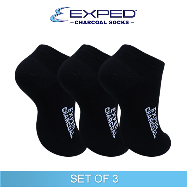 exped men casual cotton charcoal low cut 541266 black set of 3