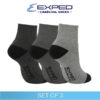 exped men sports thick cotton charcoal anklet socks 540168 set of 3 1