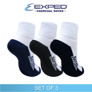 exped men sports thick cotton charcoal anklet socks 540173 set of 3