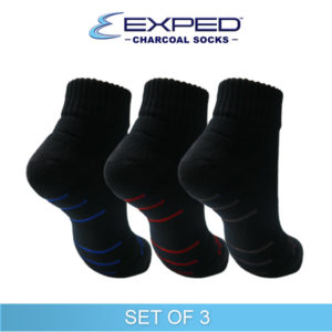 exped men sports thick cotton charcoal low cut 5c0567 set of 3