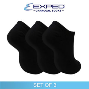 exped men sports thick cotton charcoal no show 5a0269 black set of 3