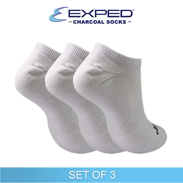 exped men sports thick cotton charcoal no show 5a0269 white set of 3
