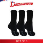 darlington men sports thick cotton regular socks 971068 black set of 3