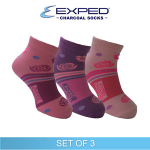 exped kids fashion cotton charcoal anklet socks epcp08 set of 3