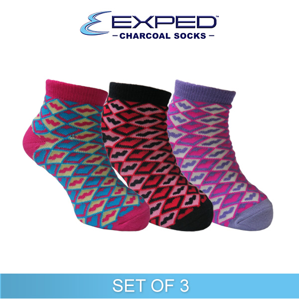 exped kids fashion cotton charcoal anklet socks epgs09 set of 3