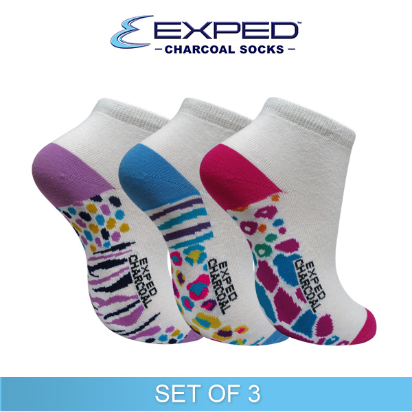 exped ladies casual cotton charcoal anklet socks eppl12b set of 3