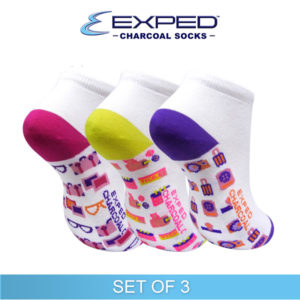 exped ladies casual cotton charcoal anklet socks eppl12c set of 3