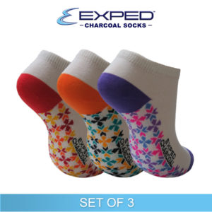 exped ladies casual cotton charcoal low cut socks eppl7 set of 3
