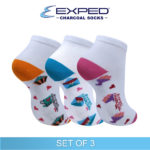 exped ladies casual cotton charcoal medium socks eppl12a set of 3