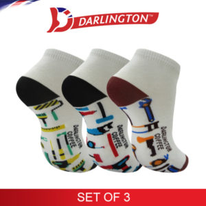 darlington kids casual cotton coffee anklet socks 771034 set of 3