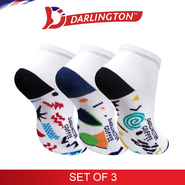 darlington kids casual cotton coffee anklet socks 771231 set of 3