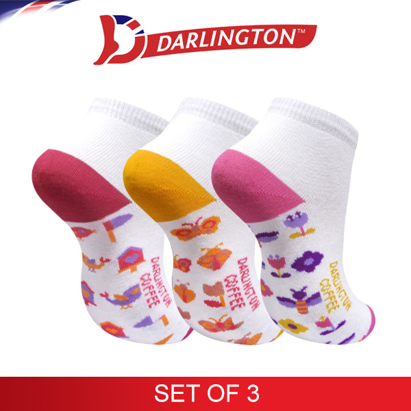 darlington kids casual cotton coffee anklet socks 771279 set of 3