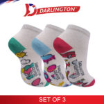 darlington kids casual cotton coffee anklet socks 7a1078 set of 3