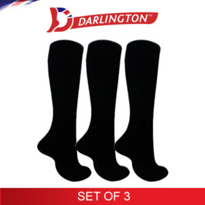 darlington kids casual cotton knee high socks 780936 black set of 3