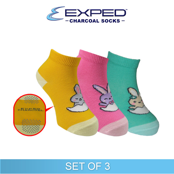 exped kids fashion cotton anti slip anklet socks 3b0277 set of 3