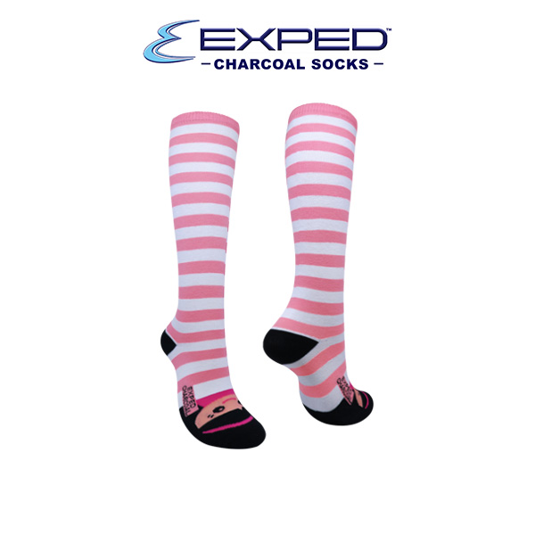 exped kids fashion cotton charcoal knee high socks 380486 strawberry cream