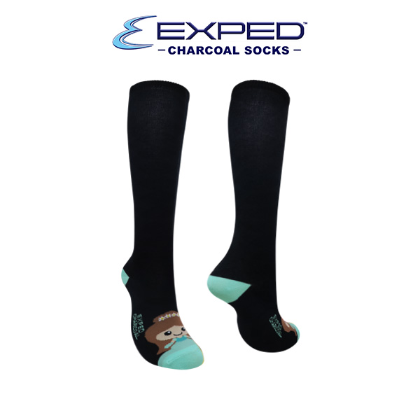 exped kids fashion cotton charcoal knee high socks 380986 ice green