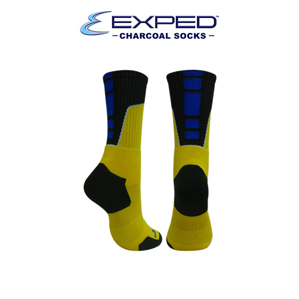 exped kids sports thick cotton charcoal regular socks 351147 yellow